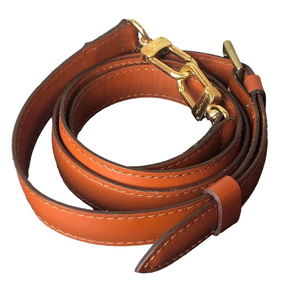 LOUIS VUITTON Adjustable Brown Kenyan Fawn Leather Strap with Gold Hardware
